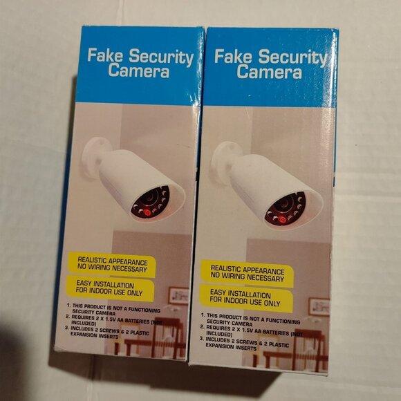 Fake Security Camera With Red Light & Easy Installation For Indoor Use-set of 2 - Picture 1 of 2